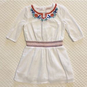 Janie and Jack Gauzy White Embroidered Dress